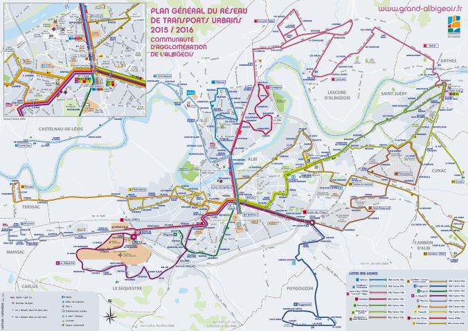 plan réseau bus ville Albi